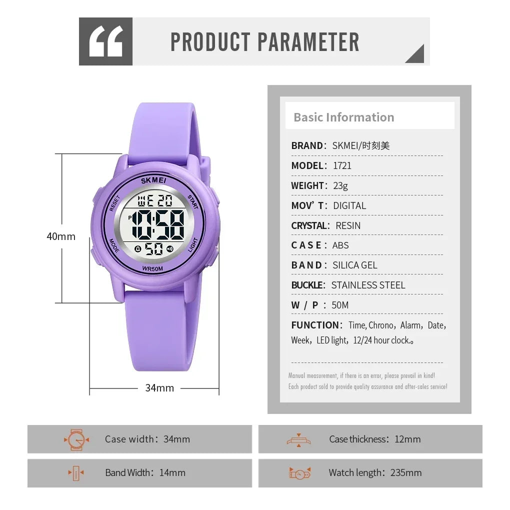 Sport Kids Watch Colorful Led Children Digital Wristwatches