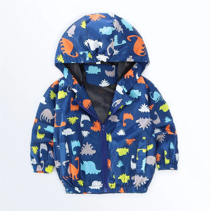 Toddler Dinosaur Print Hooded Jacket