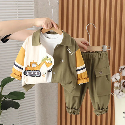 Boys’ Cartoon Clothing Set | Autumn Toddler Outfit