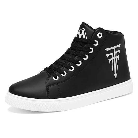 Men High Top Sneakers Fashion Leather Casual Shoes