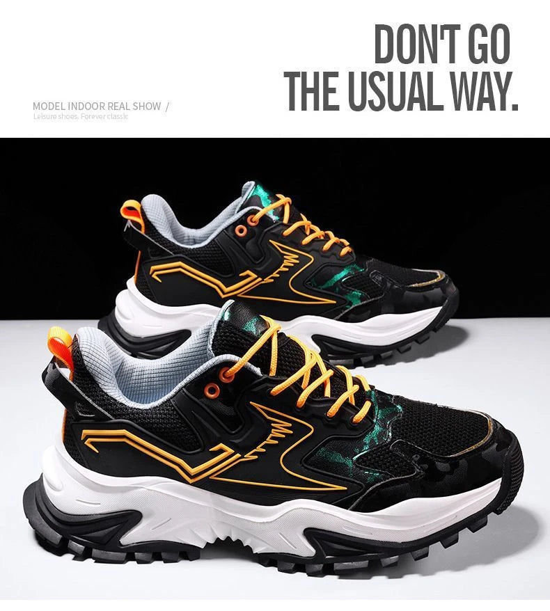 Men Sneakers Breathable Running Shoes 2025 Men Comfortable Black