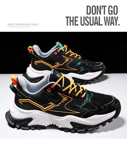 Men Sneakers Breathable Running Shoes 2025 Men Comfortable Black