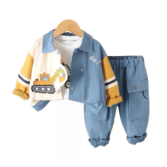 Boys’ Cartoon Clothing Set | Autumn Toddler Outfit