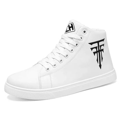 Men High Top Sneakers Fashion Leather Casual Shoes