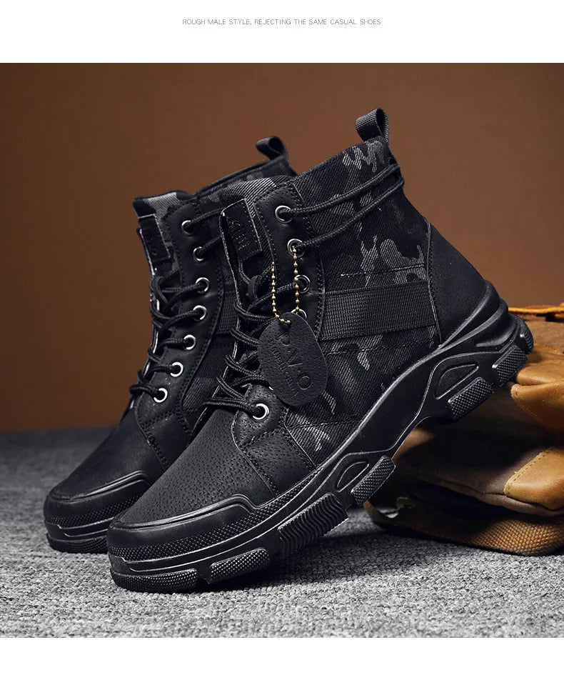Ankle Boots for Men Summer Outdoor Platform Men Boots