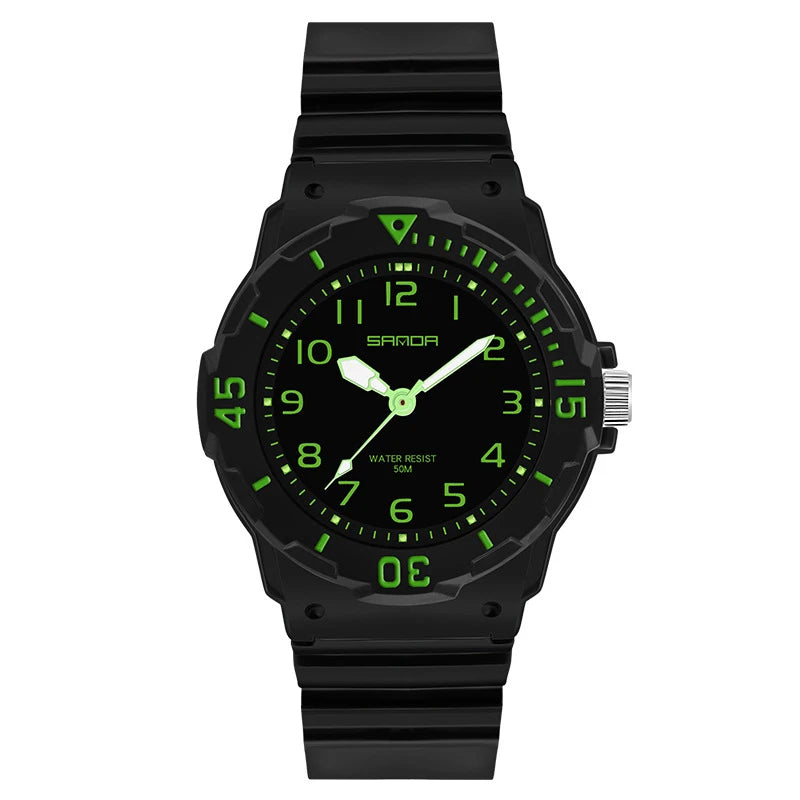 UTHAI Student Watch Fashion Trend Outdoor Sports Fresh 50M Waterproof PU Soft Female Middle School Student Youth Clock Watches