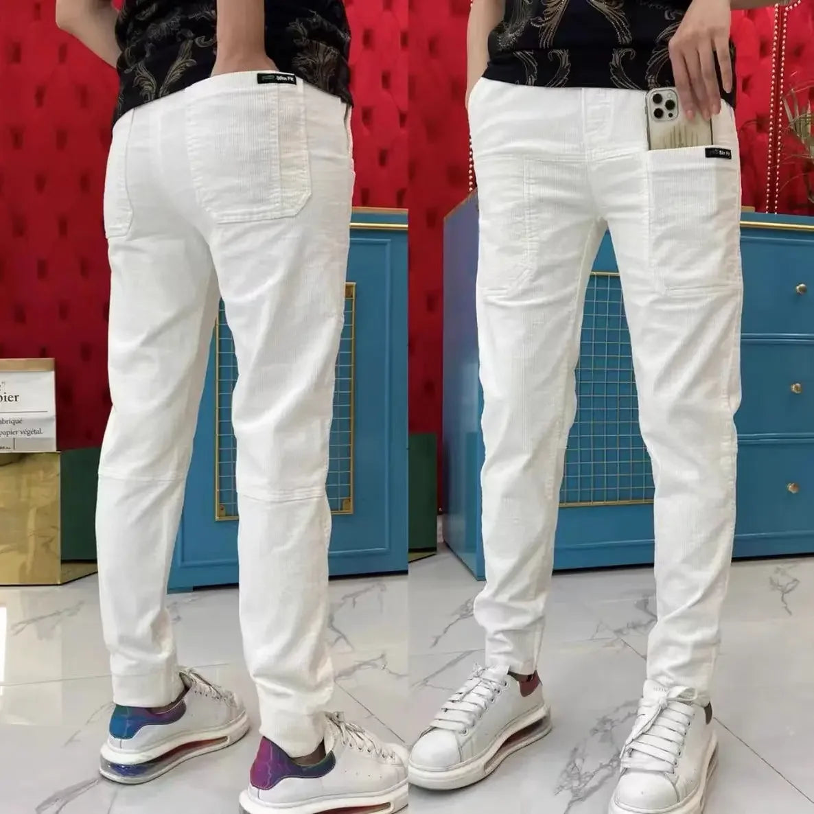 Men’s Corduroy Cargo Trousers | Retro Loose Fit