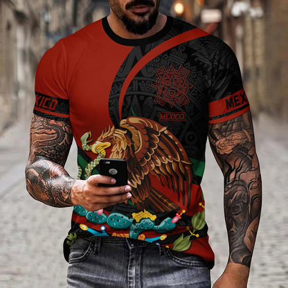 Eagle And Snake T-shirt Loose Round Neck