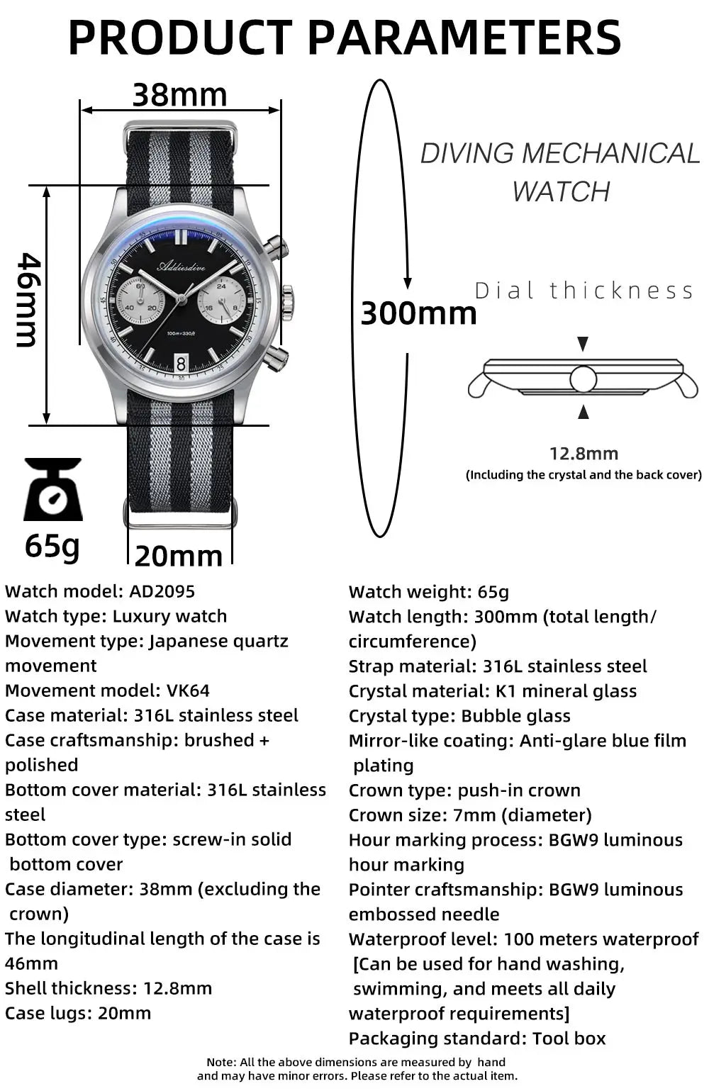 ADDIESDIVE AD2095 Men’s Chronograph Watch - SMARTMARTNZ