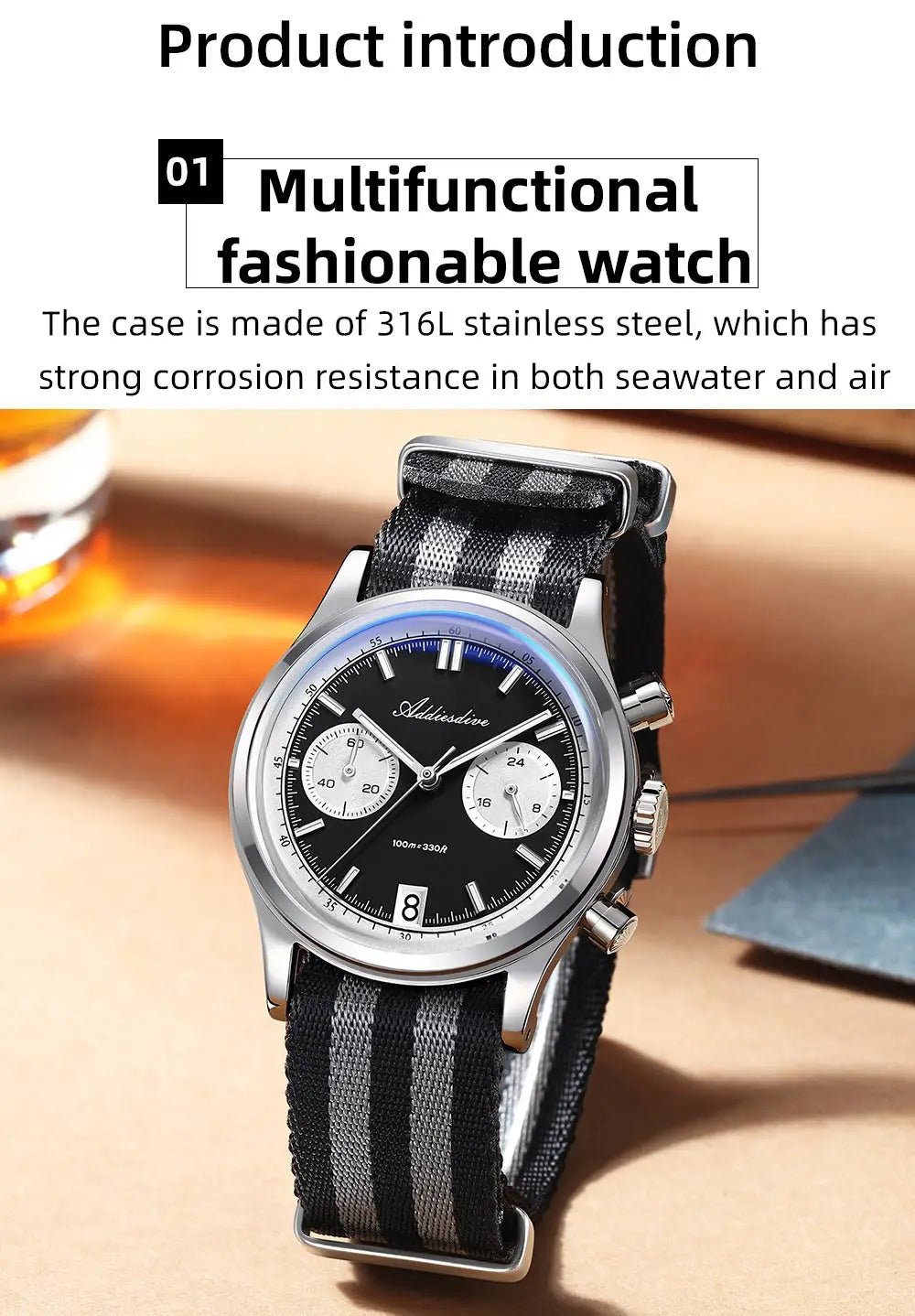 ADDIESDIVE AD2095 Men’s Chronograph Watch - SMARTMARTNZ