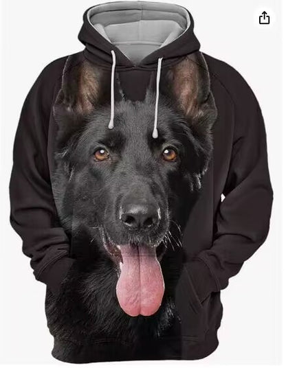 Men's Thermal Transfer 3D Dog Hoodie Coat