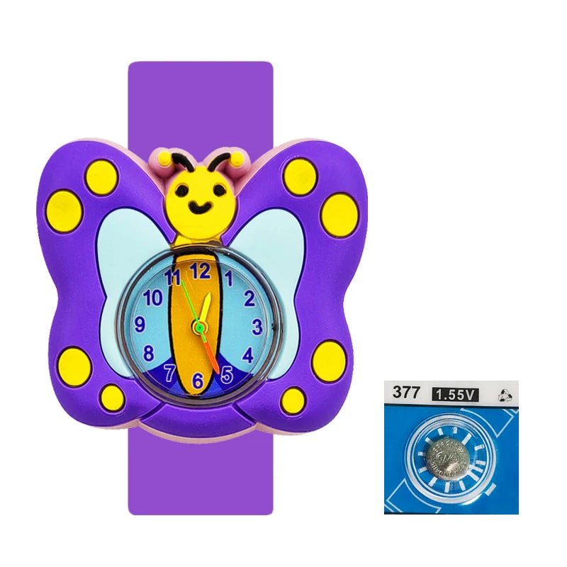 Beautiful Butterfly, Bee & Ladybug Slap Watches – Waterproof Silicone Wrist Watch for Kids & Toddlers - SMARTMARTNZ