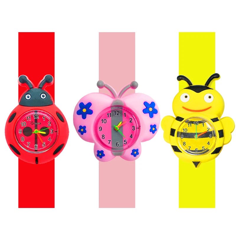 Beautiful Butterfly, Bee & Ladybug Slap Watches – Waterproof Silicone Wrist Watch for Kids & Toddlers - SMARTMARTNZ