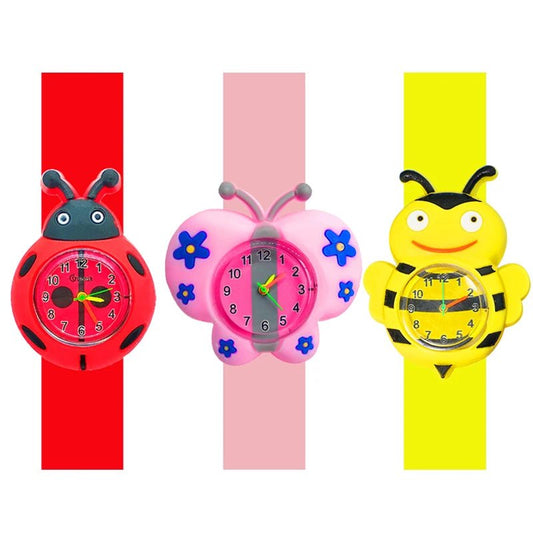 Beautiful Butterfly, Bee & Ladybug Slap Watches – Waterproof Silicone Wrist Watch for Kids & Toddlers - SMARTMARTNZ