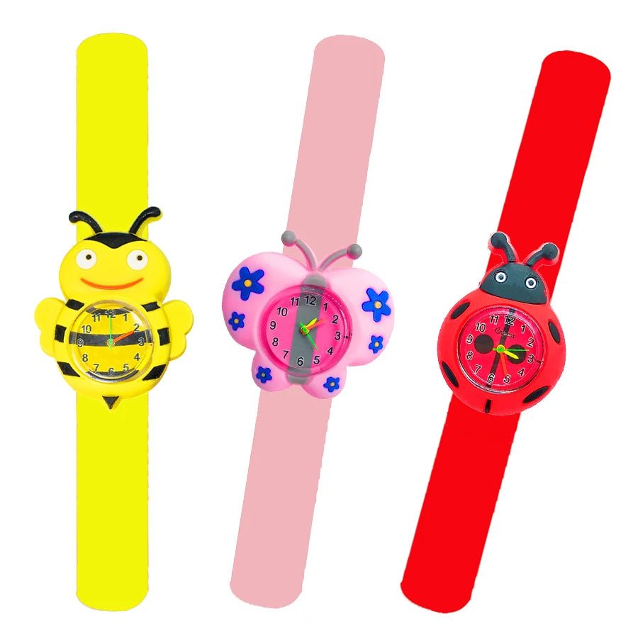 Beautiful Butterfly, Bee & Ladybug Slap Watches – Waterproof Silicone Wrist Watch for Kids & Toddlers - SMARTMARTNZ