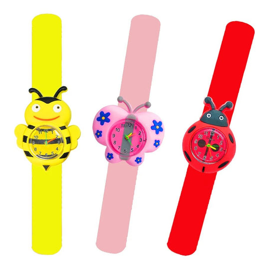 Beautiful Butterfly, Bee & Ladybug Slap Watches – Waterproof Silicone Wrist Watch for Kids & Toddlers - SMARTMARTNZ