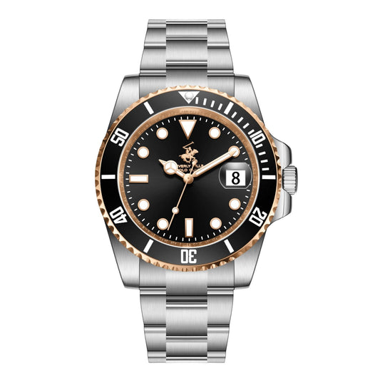 Beverly Hills  Polo Club Metallic Stainless Steel Men's Watch - BP3791X.550