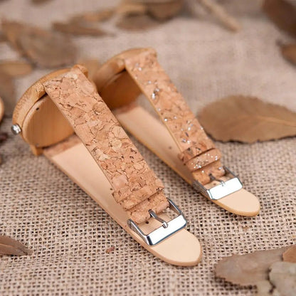 BOBO BIRD Handmade Wooden Couple Watches – Eco - Friendly Bamboo Timepieces with Cork Strap & Gift Box – Custom Logo Available - SMARTMARTNZ