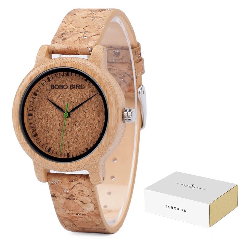 BOBO BIRD Handmade Wooden Couple Watches – Eco - Friendly Bamboo Timepieces with Cork Strap & Gift Box – Custom Logo Available - SMARTMARTNZ