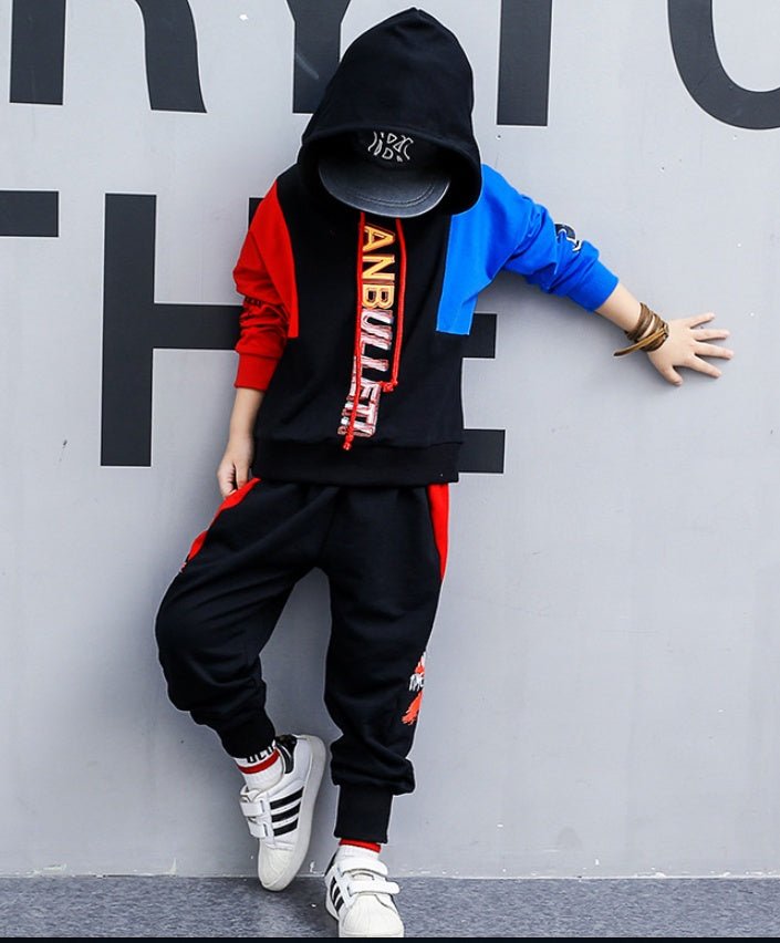 Boys spring suit new Korean children's clothing in the big boy boy long - sleeved sports two - piece suit tide clothes - SMARTMARTNZ