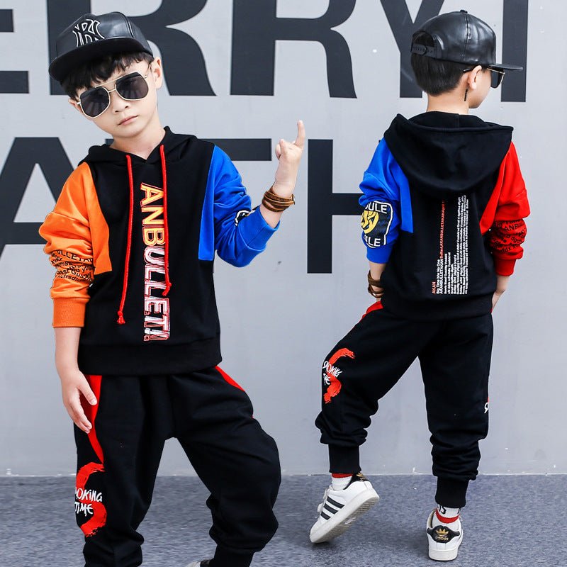 Boys spring suit new Korean children's clothing in the big boy boy long - sleeved sports two - piece suit tide clothes - SMARTMARTNZ
