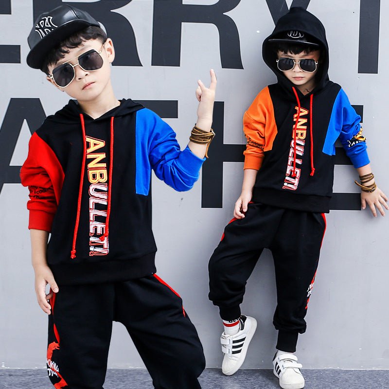 Boys spring suit new Korean children's clothing in the big boy boy long - sleeved sports two - piece suit tide clothes - SMARTMARTNZ
