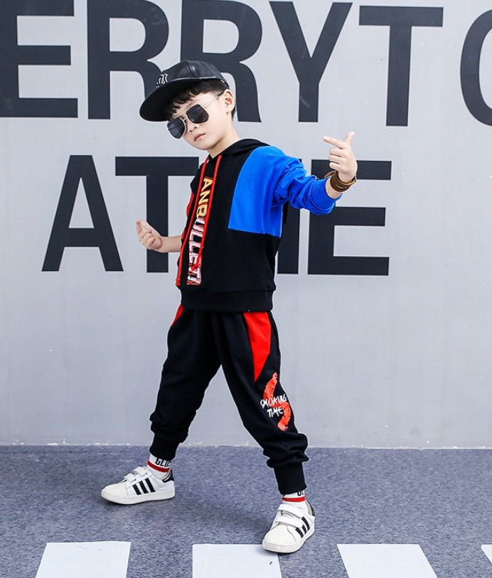 Boys spring suit new Korean children's clothing in the big boy boy long - sleeved sports two - piece suit tide clothes - SMARTMARTNZ