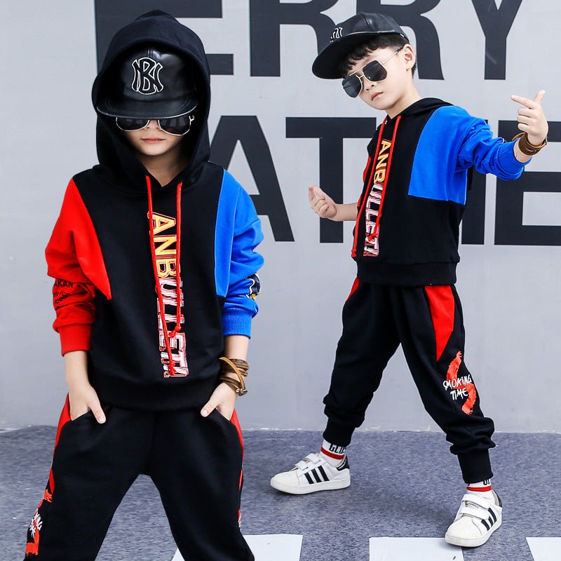 Boys spring suit new Korean children's clothing in the big boy boy long - sleeved sports two - piece suit tide clothes - SMARTMARTNZ
