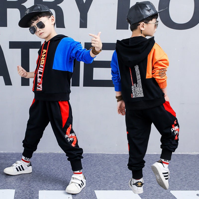 Boys spring suit new Korean children's clothing in the big boy boy long - sleeved sports two - piece suit tide clothes - SMARTMARTNZ