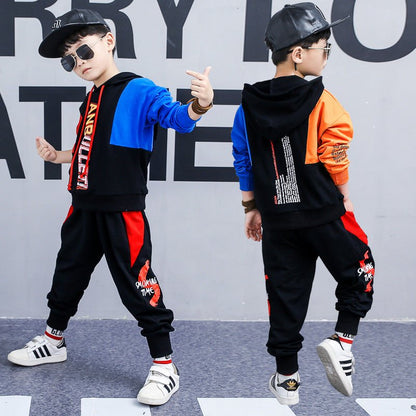 Boys spring suit new Korean children's clothing in the big boy boy long - sleeved sports two - piece suit tide clothes - SMARTMARTNZ