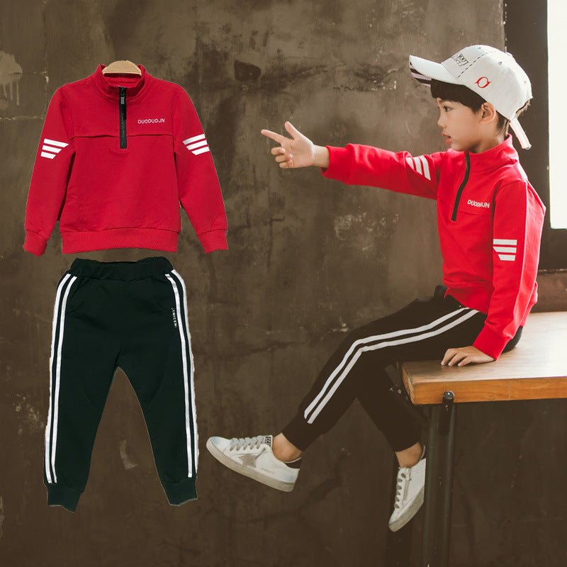 Boys'New Spring Garment in Two Kids' Leisure Sports Kids'Spring School Garments - SMARTMARTNZ