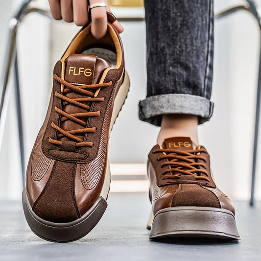 Brown Leather Casual Shoes for Men – Low - Cut Office & Outdoor Style - SMARTMARTNZ