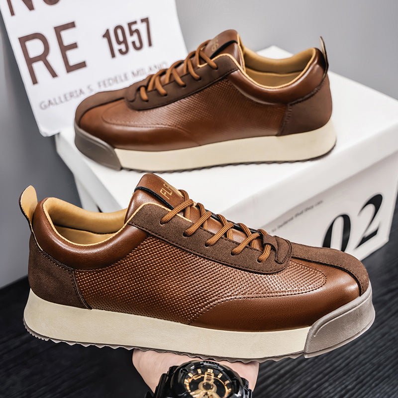 Brown Leather Casual Shoes for Men – Low - Cut Office & Outdoor Style - SMARTMARTNZ