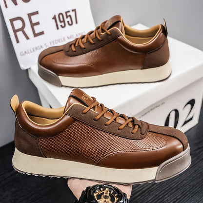 Brown Leather Casual Shoes for Men – Low - Cut Office & Outdoor Style - SMARTMARTNZ