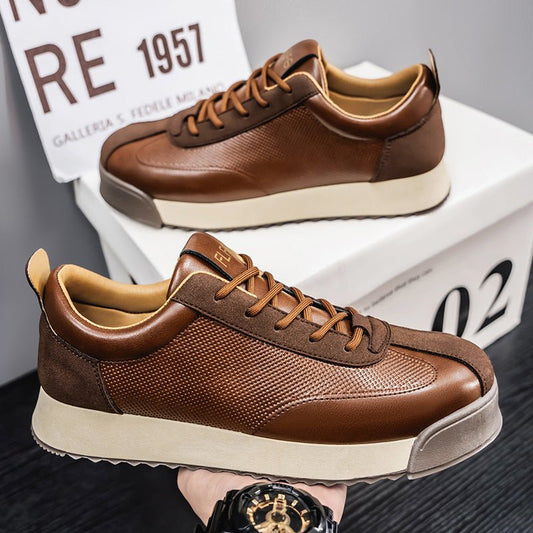 Brown Leather Casual Shoes for Men – Low - Cut Office & Outdoor Style - SMARTMARTNZ