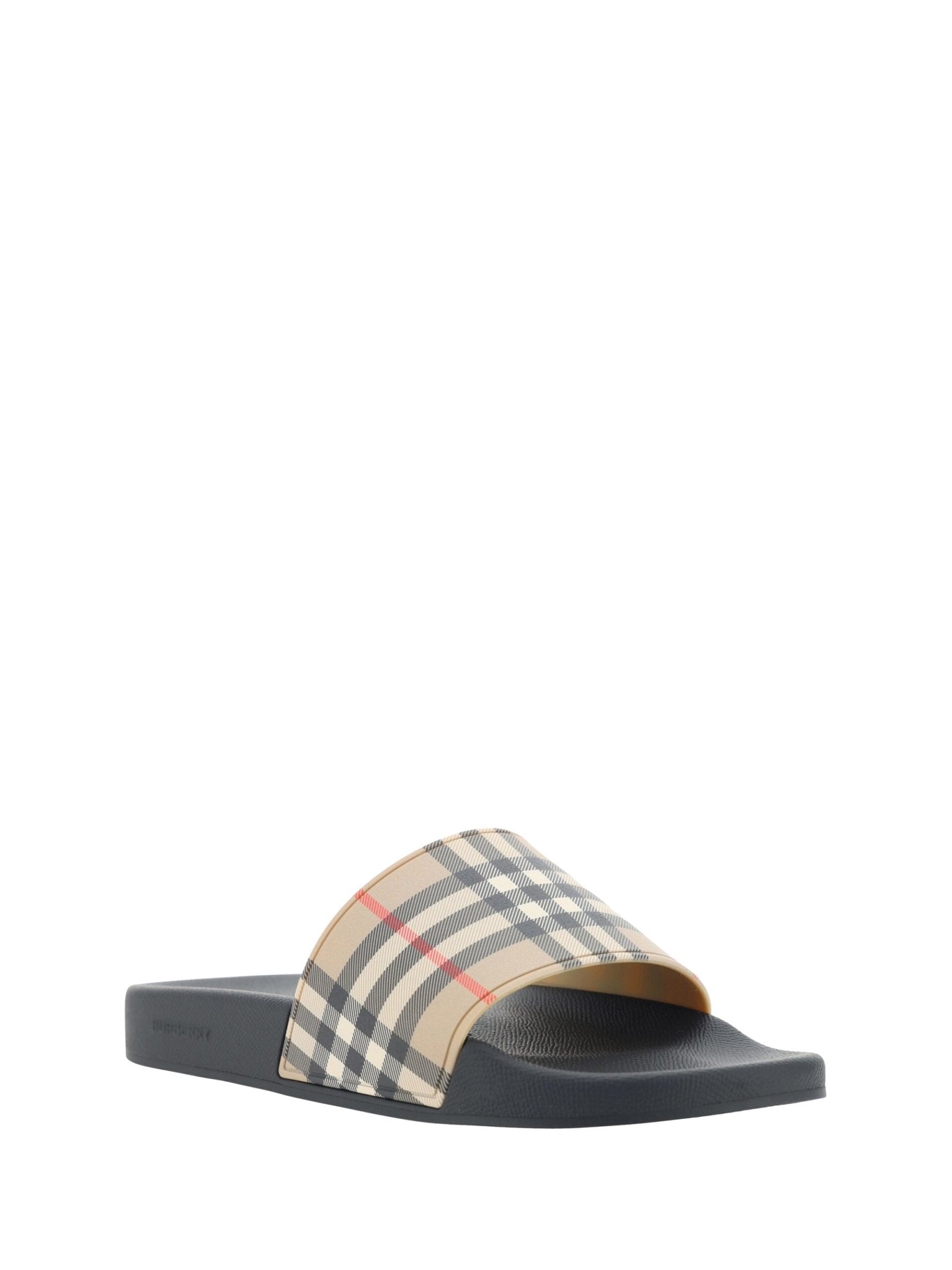 Burberry Brown Rubber Slides Sandals - SMARTMARTNZ