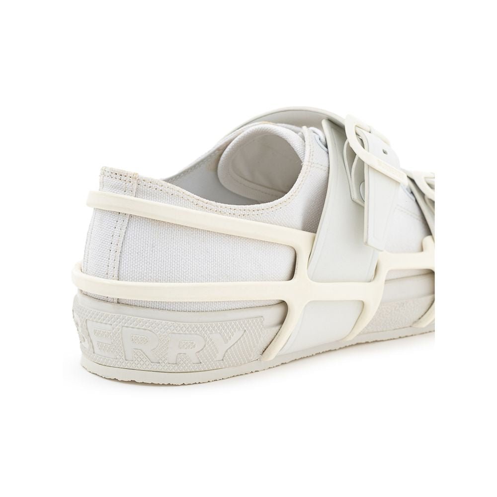 Burberry White Cotton Sneaker - SMARTMARTNZ