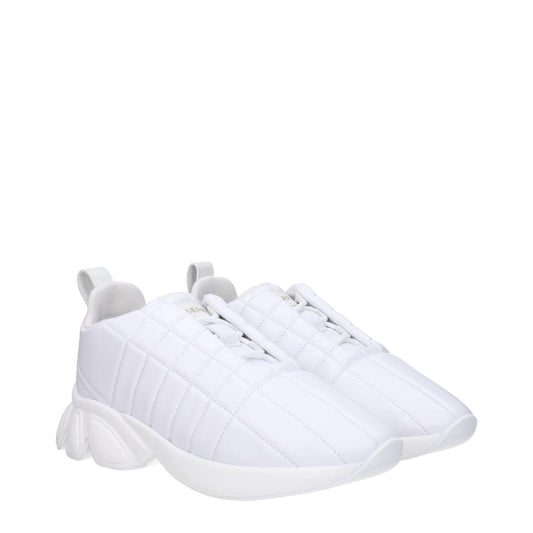 Burberry White Leather Sneakers - SMARTMARTNZ