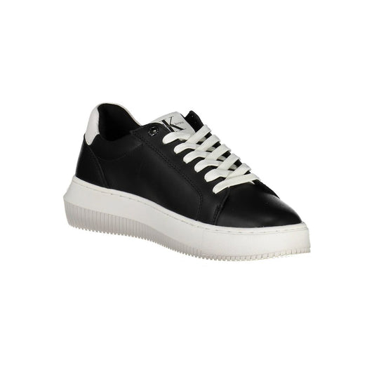 Calvin Klein Black Leather Women Sneaker - SMARTMARTNZ