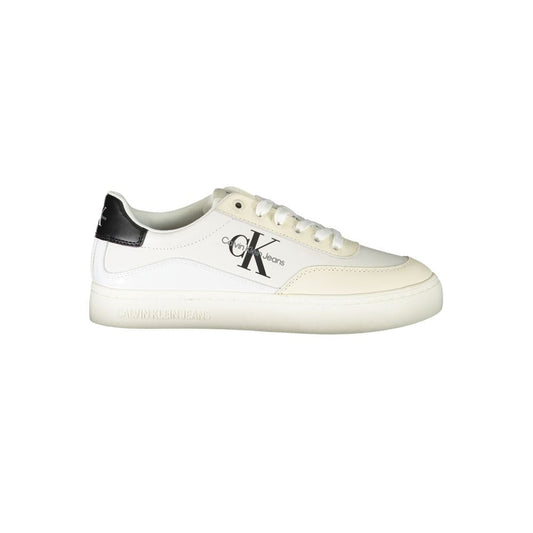 Calvin Klein Chic White Lace - Up Sneakers with Contrast Detailing - SMARTMARTNZ