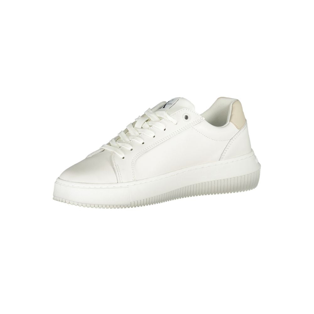 Calvin Klein Chic White Lace - Up Sneakers with Contrast Details - SMARTMARTNZ