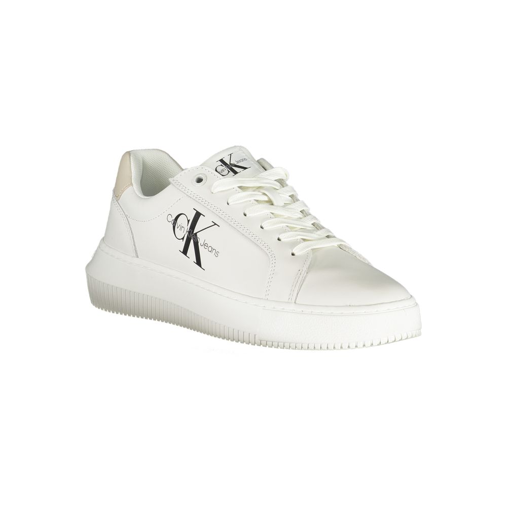 Calvin Klein Chic White Lace - Up Sneakers with Contrast Details - SMARTMARTNZ