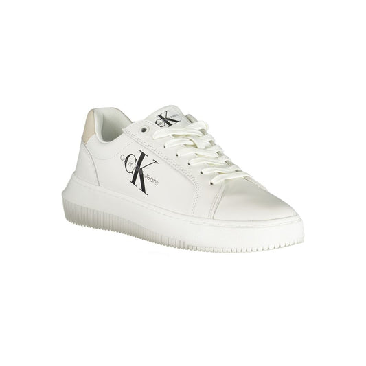 Calvin Klein Chic White Lace - Up Sneakers with Contrast Details - SMARTMARTNZ