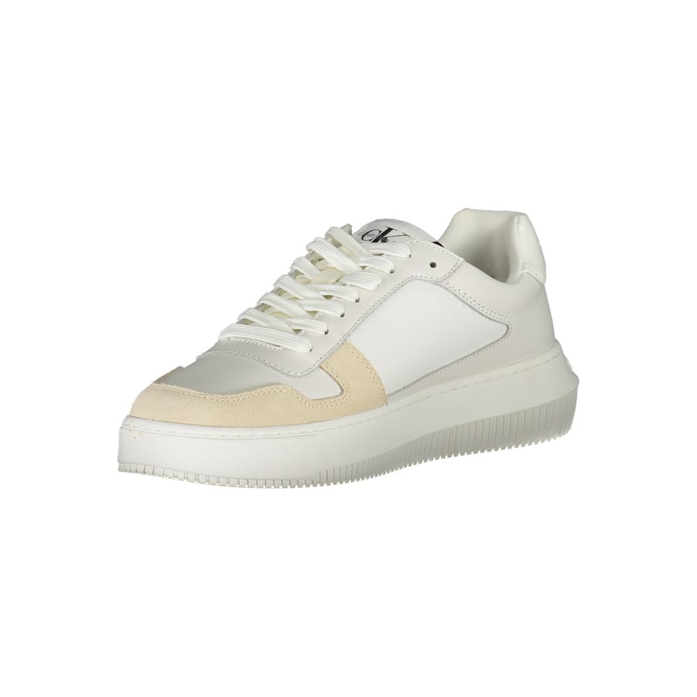 Calvin Klein Elegant White Lace - Up Sneakers with Contrast Detail - SMARTMARTNZ