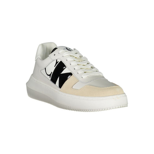 Calvin Klein Elegant White Lace - Up Sneakers with Contrast Detail - SMARTMARTNZ