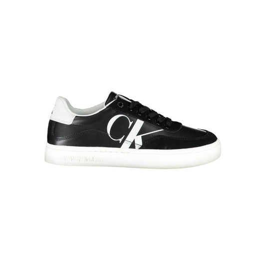 Calvin Klein Sleek Black Lace - Up Sneakers With Contrast Details - SMARTMARTNZ