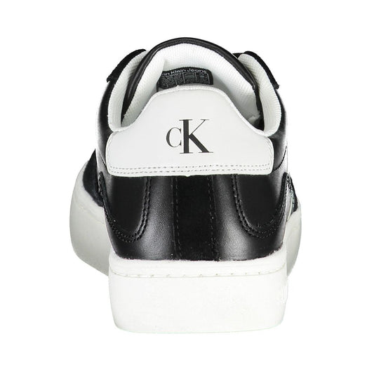Calvin Klein Sleek Black Lace - Up Sneakers With Contrast Details - SMARTMARTNZ