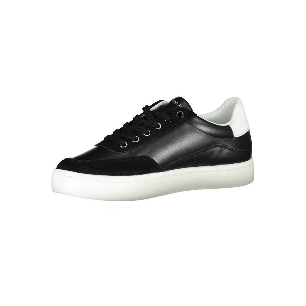 Calvin Klein Sleek Black Lace - Up Sneakers With Contrast Details - SMARTMARTNZ