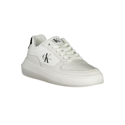 Calvin Klein Sleek White Lace - Up Sneakers with Contrast Details - SMARTMARTNZ