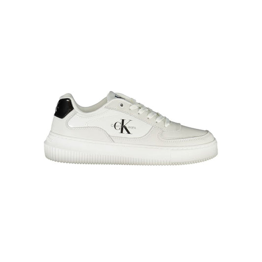 Calvin Klein Sleek White Lace - Up Sneakers with Contrast Details - SMARTMARTNZ